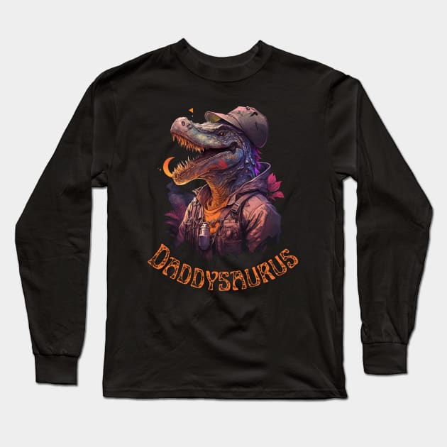 Daddysaurus - for dinosaur loving father Long Sleeve T-Shirt by Snoe